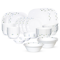 Bormioli ROCCO 10人份洋甘菊印花碗盤餐具組 36入, 白色, 餐盤 8款, 1組