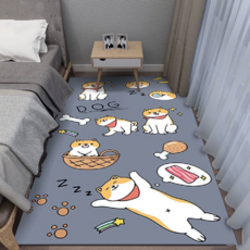 卡通小動物水晶絨地墊, 5-7mm厚度, 可機洗, 150 x 45cm, 睡覺柴柴