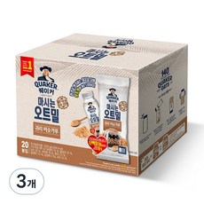 퀘이커 마시는 오트밀 귀리 미숫가루, 1kg, 3개