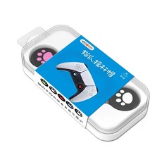 esoon 黑底粉+黑底白 PS5 貓爪搖桿帽套裝, 混色肉球造型, 提升操控感, 矽膠耐磨, 1入
