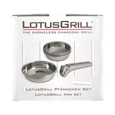 LOTUSGRILL 不鏽鋼平底鍋5件組, 13cm可卸柄平底鍋 (4鍋+1可拆卸手柄), 鍋4個 + 可拆式手柄, 單色, 1組