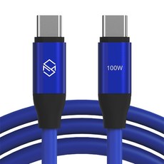 신지모루 E Marker 칩 100W C to C PD 초고속충전 케이블, 1m, 블루, 1개
