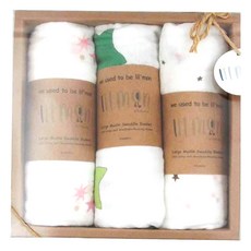 lilmon 小星星涼感紗布包巾 3件組, 100% muslin swaddle 紗布巾, 120 cm x 120 cm, 小星星