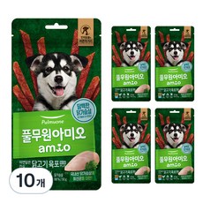 아미오 자연담은 간식 닭고기 육포 유산균 PLUS, 유산균 담은 닭가슴살, 50g, 10개 - 아미오사료