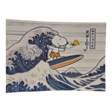 SNOOPY 史努比 大師鉅作A3海報, 神奈川沖浪裏