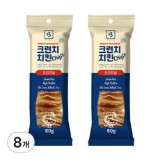 브리더랩 강아지 크런치 치킨 칩 오리지널 80g, 닭고기, 8개 - 도기넛칩