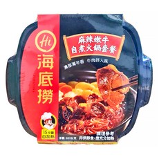 海底撈 麻辣嫩牛自煮火鍋套餐, 豐富配料, 15分鐘自加熱, 335g, 1盒