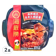 海底撈 麻辣嫩牛自煮火鍋套餐, 豐富配料, 15分鐘自加熱, 335g, 2盒