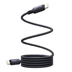 베이스어스 PicoGo 240W 마그네틱 실리콘 C타입-C타입 고속 충전 케이블, 블랙, 1개, 1m 블랙, 1개, 1m