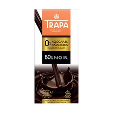 TRAPA 無添加糖80%黑巧克力片, 使用麥芽糖醇, 熱量僅有蔗糖的50%, 美味少負擔, 80g, 1片