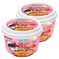 SAMYANG 三養 火辣雞肉風味辣炒年糕 奶油白醬風味 碗裝, 179g, 2入