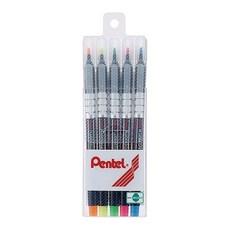 Pentel.飛龍文具 螢光筆(國內樣式)5支裝S512-5,重點標記色彩鮮明不易褪色, 1入