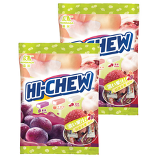 MORINAGA 森永 HI-CHEW 嗨啾 軟糖, 特選水果口味, 葡萄/水蜜桃/荔枝三種口味, 超Juicy, 90g, 2袋