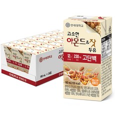 연세우유 고소한 아몬드 앤 잣 고단백 두유, 24개, 190ml