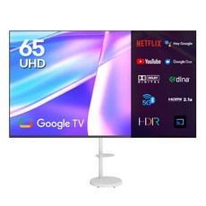 이노스 4K UHD LED 구글 TV + 대형 삼탠바이미 티비 스탠드 삼텐바이미 TV 거치대 FS-30 화이트 세트, 164cm(65인치), S6501KU, 방문설치