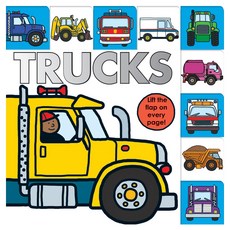 Priddy Books Trucks 翻翻書 lift-the-flap tab books，適用年齡：1歲以上