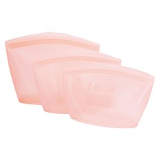 SiliPot 頂級矽膠密封袋3入組 蜜桃粉色, Pink, 1組
