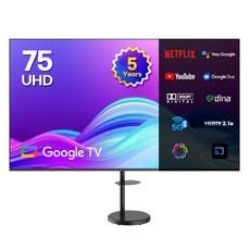 이노스 5년 무상AS 4K UHD 구글 ZERO EDITION TV + 대형 삼탠바이미 티비 스탠드 삼텐바이미 TV 거치대 FS-30 블랙 세트, 189cm(75인치), G75 ZERO EDITION, 방문설치
