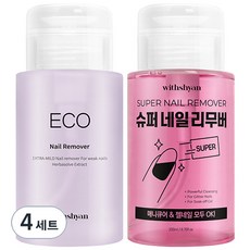 위드샨 대용량 펌프형 슈퍼 200ml + 에코 네일 리무버 200ml 세트, 4세트 - 위드샨에코네일리무버