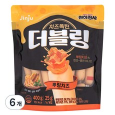 진주햄 더블링 뿌링치즈 파우치, 400g, 6개