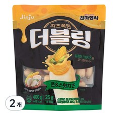 진주햄 천하장사 더블링 콘&스윗치즈, 400g, 2개