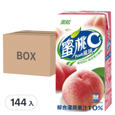 黑松 果汁C系列 蜜桃 (24入) 含維生素C 還原果汁10%, 300ml, 144入