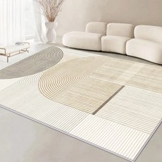 喬木家居 北歐風輕奢地毯 80 x 160cm 春華, 幾何圖案水晶絨地毯