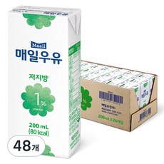 매일우유 저지방 1%, 200ml, 48개