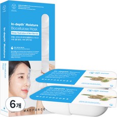매드포코스 인뎁스 모이스쳐 바이오셀룰로오스 수분 집중 충전 피부장벽 개선 캡슐 마스크팩 80ml, 4개입, 6개