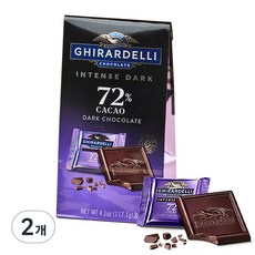 기라델리 인텐스 다크 72% 카카오 초콜릿 스퀘어백, 117g, 2개