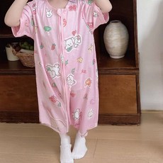 愛北鼻夏季無痕短袖防踢被，柔軟親膚透氣，寶寶夏季睡眠好選擇, 1入, 粉甜點小狗