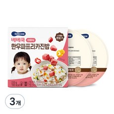 베베쿡 완료기 한우파프리카진밥 실온이유식 2p, 혼합맛(한우/파프리카), 220g, 3개 - 베베쿡완료기