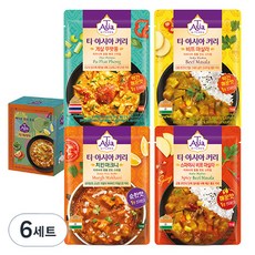 티아시아키친 치킨 마크니 커리 170g + 게살 푸팟퐁 커리 170g + 비프 마살라 커리 170g + 스파이시 비프 마살라 커리 170g 세트, 680g, 6세트