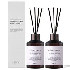 에이센트 네이처 실속형 디퓨저 200ml x 2p + 섬유스틱 10p, 화이트머스크, 1세트
