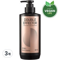 려 더블이펙터 새치커버 블랙 샴푸 짙은갈색 플로럴 머스크향, 543ml, 3개