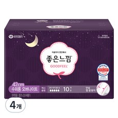 좋은느낌 오리지널 생리대 날개형, 오버나이트, 10개입, 4개