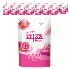 피죤 레귤러 핑크로즈 섬유유연제 리필, 1.6L, 24개