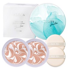 에이지투웨니스 예리코 로즈 에센스 커버 팩트 화이트 케이스 + 리필 12.5g x 2p 세트, 21호, 1세트
