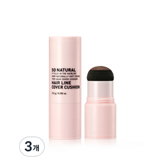 쏘내추럴 헤어 라인 커버 쿠션 2.5g, 라이트브라운, 3개