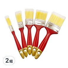 Jinfeng 毛刷5支2組 - 多尺寸油漆刷套裝，適用於牆面、木器塗裝，DIY裝修必備, 27 x 17.5 x 1.5cm, 2組