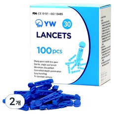 YW 일회용 수동 채혈침, 100개입, 2개