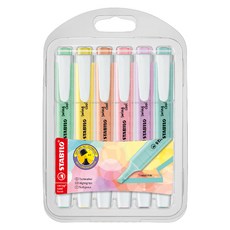STABILO 思筆樂 樂酷馬卡龍色螢光筆 Set, 1mm/4mm, 6色, 1盒
