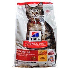 Hill's 希爾思 乾飼料特調食譜 成貓 1-6歲 4.0kg, 打造健康免疫力、幫助消化吸收、肌肉精實、毛髮亮麗, 雞肉, 4kg, 1袋
