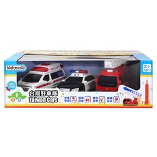 kidmate 孩子王 台灣好車隊 中英版 3入救援組 Set, 1盒, 紅, 黑, 白色