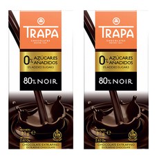 TRAPA 無添加糖80%黑巧克力片, 使用麥芽糖醇, 熱量僅有蔗糖的50%, 美味少負擔, 80g, 2片