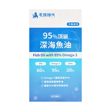 PetsTimes 毛孩時代 95%頂級深海魚油, 30顆, 1盒