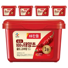 해찬들 태양초 골드 고추장, 500g, 5개