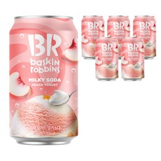 baskiN robbiNs 水蜜桃優格牛奶汽水, 6個, 350ml