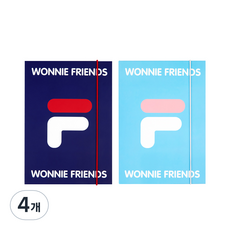 휠라 워니프렌즈 하드커버 6공 노트, 워니, 레니, 4개