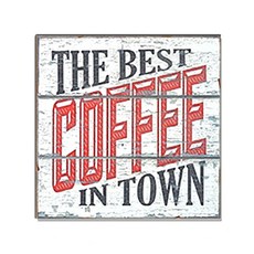 OPUS LOFT 純真年代 仿舊咖啡木板畫 - THE BEST COFFEE IN TOWN, 30 x 30 x 1cm
